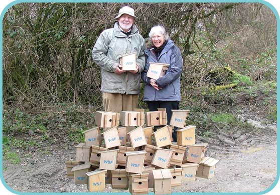Judith Shorter and Peter Heathcote receiving the new nest boxes thumb